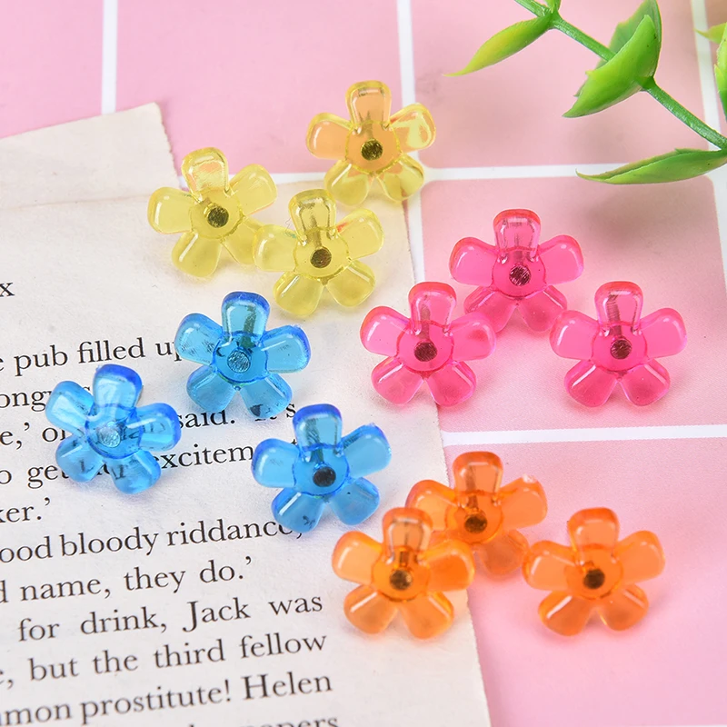 12pcs Flower Star Shape Push Pins Bulletin Boards Thumb Tacks Wall Tacks Decorative For Cork Board Home And Office