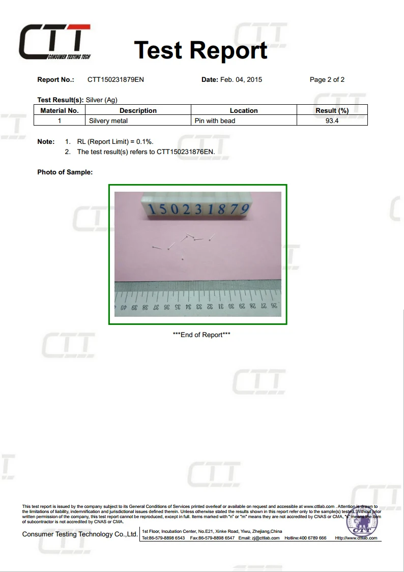 test report nose stud