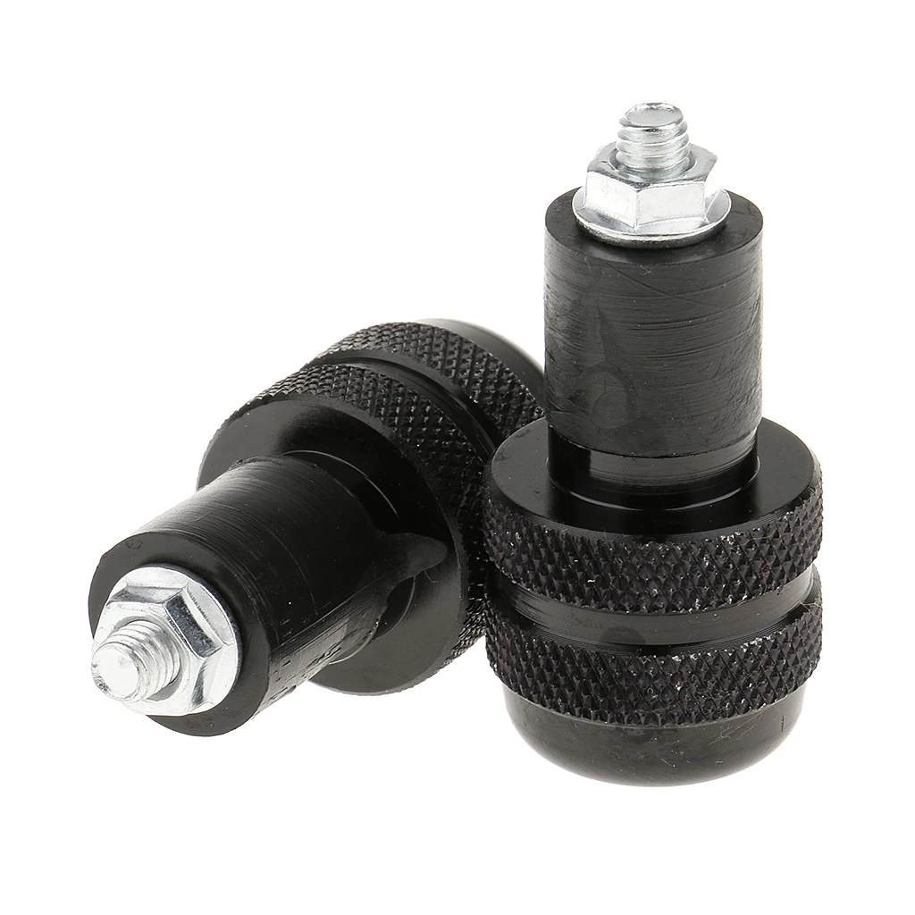 2pc Anti Vibration Motorcycle Handlebar  End Plug Weights Grips Cap Plug Slider Black For Honda Kawasaki Suzuki Yamaha 
