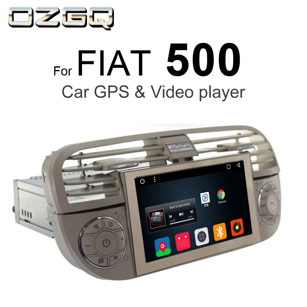 OZGQ автомобильный dvd плеер Android 6 0 для Fiat 500 2007 2014 HD экран Авто GPS навигация Bluetooth