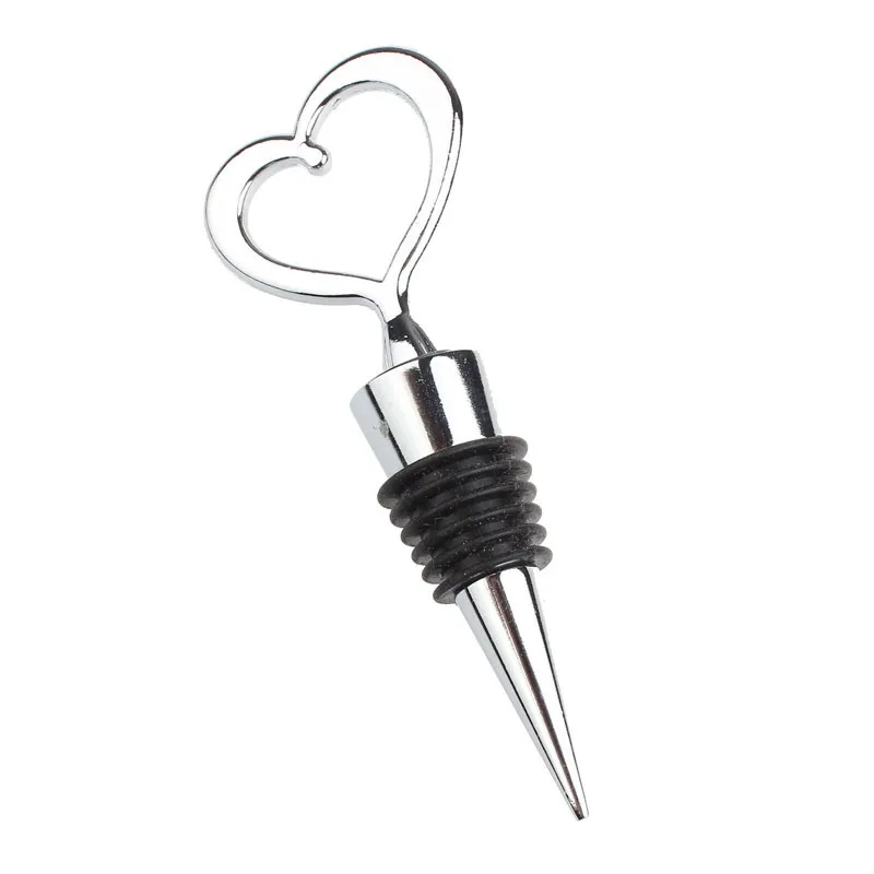 New High Quality Wine Bottle Stopper Alloy Silicone Elegant Heart