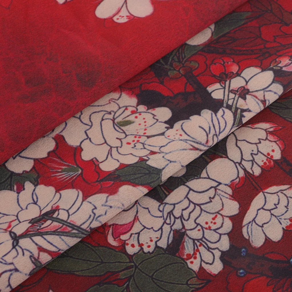 Bronzed Japanese Style Floral Birds Fabric for DIY Tablecloth Bag Sewing Craft Patchwork Quilting Decor 1 Yard