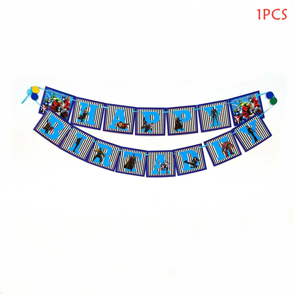 

1pc/set Avengers Party Pennant Bunting Birthday Party Flag Banners Kids Cartoon Birthday Party Supplies Decoration flag