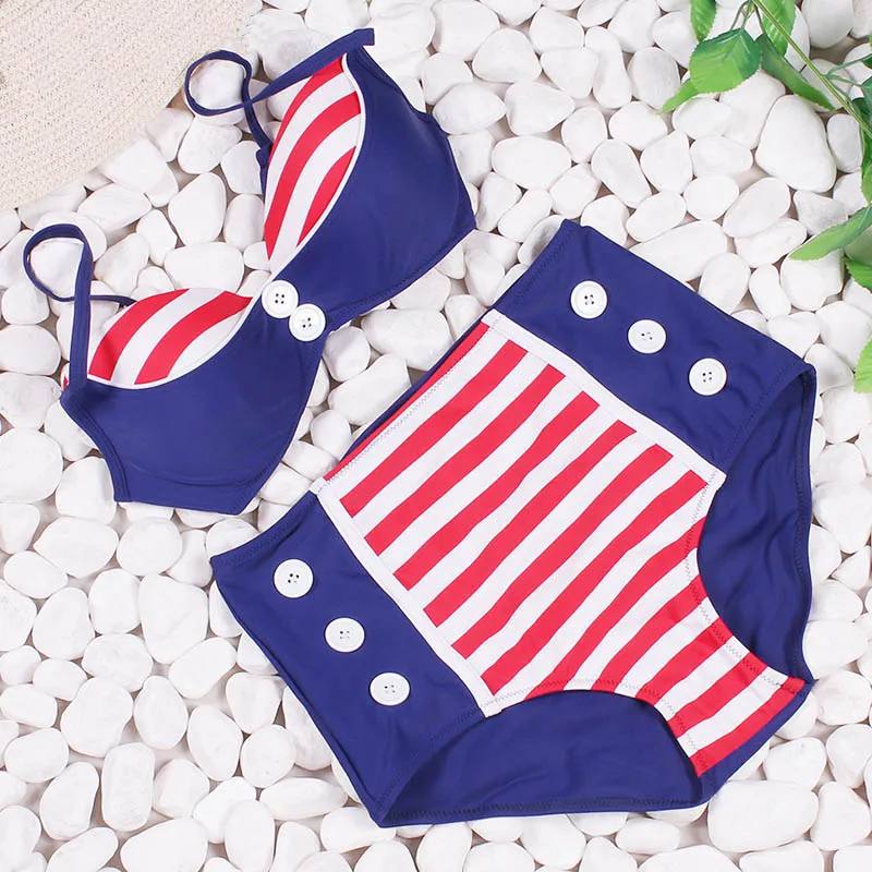

SAMEGAME Push Up Bikini Set 2019 New Arrival Plus Size Swimwear Women Biquini High Waist Swimsuit Bathing Suits Retro Bikinis