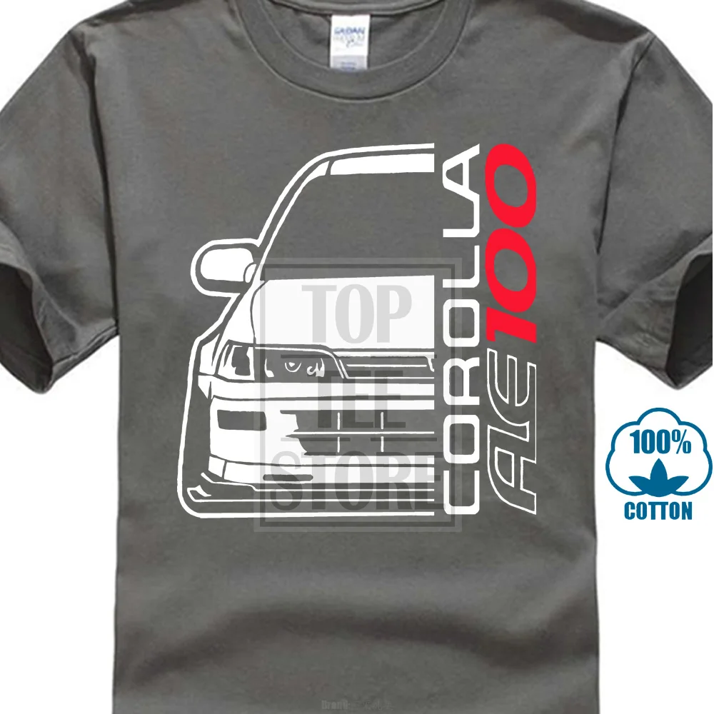 Темно-серый Логотип Corolla Ae100, футболка, все цвета, Мужская футболка, Homme, для высоких и больших мужчин, обидные футболки - Цвет: Темно-серый