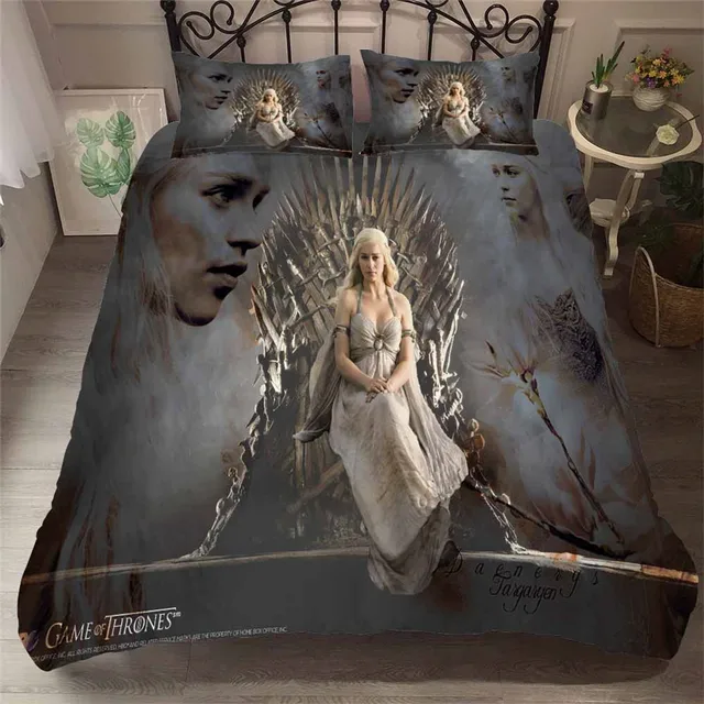 HELENGILI 3D Bedding Set Game of Thrones Print Duvet Cover Set Bedcloth