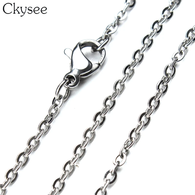 

Ckysee 10pcs/lot 50cm Stainless Steel Silver Color Open Link Chain With Lobster Clasps Metal Chain Necklace For Jewelry Diy