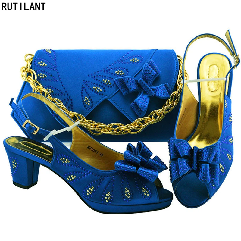 

New Arrival Italian Matching Shoe and Bag Set for Wedding Women High Heels Nigerian Shoes and Matching Bags Luxury Women Shoes