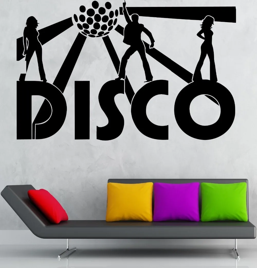 Disco Wall Stickers Music Night Club Party Dance Vinyl Decal
