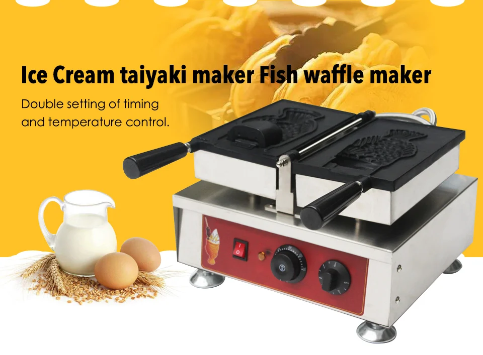 XEOLEO Taiyaki машина мороженое тайяки maker рыба вафельница 2000 Вт Корея один открытый рот Электрический конус maker 220/110 В