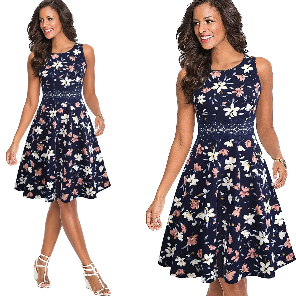 Nice-forever Vintage Elegant Embroidery Floral Lace Patchwork vestidos A-Line Pinup Business Women Party Flare Swing Dress A079 121 Nice-forever Vintage Elegant Embroidery Floral Lace Patchwork vestidos A-Line Pinup Business Women Party Flare Swing Dress A079 121