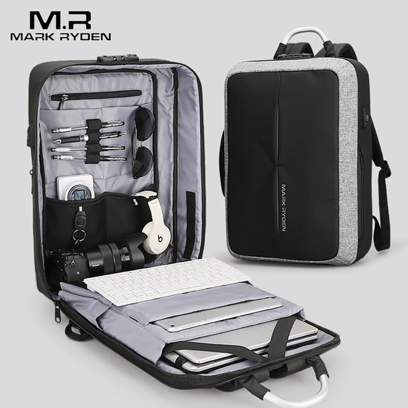 

Mark Ryden New Anti-theft USB Charging Men Backpack WITHOUT Key TSA Lock Design Men Business Fashion Message Backpack Travel
