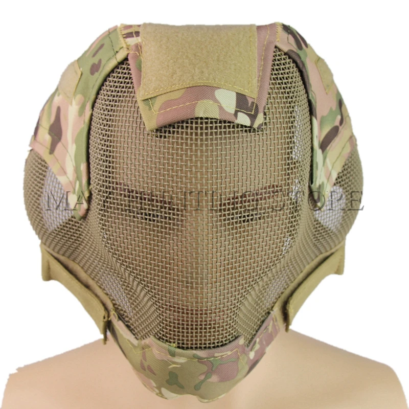 Hunting Full Face Metal Steel Mesh Helmet Military Tactical Combat Airsoft Paintball Wargame Protector Outdoor Sports Helmets