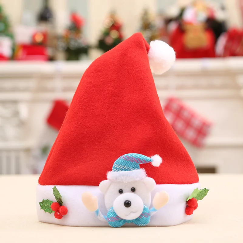Малыш Cheer Christmas головным убором детская Санта Клаус, оленя, снеговика; ночное белье с изображением медведя вечерние милые Кепки рождественские украшения для дома