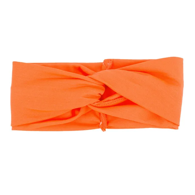 Geebro Женская скрученная завязанная повязка на голову летняя богемная Цветочная широкая растягивающаяся лента для волос для девочек эластичная Тюрбан Цветочные головные повязки для спа - Цвет: Orange