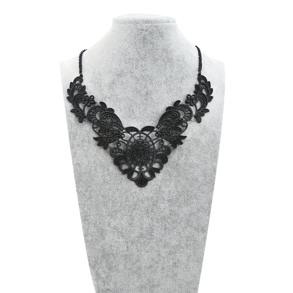 TrinketSea 2017 новое поступление Очаровательное черное ажурное массивное ожерелье для
