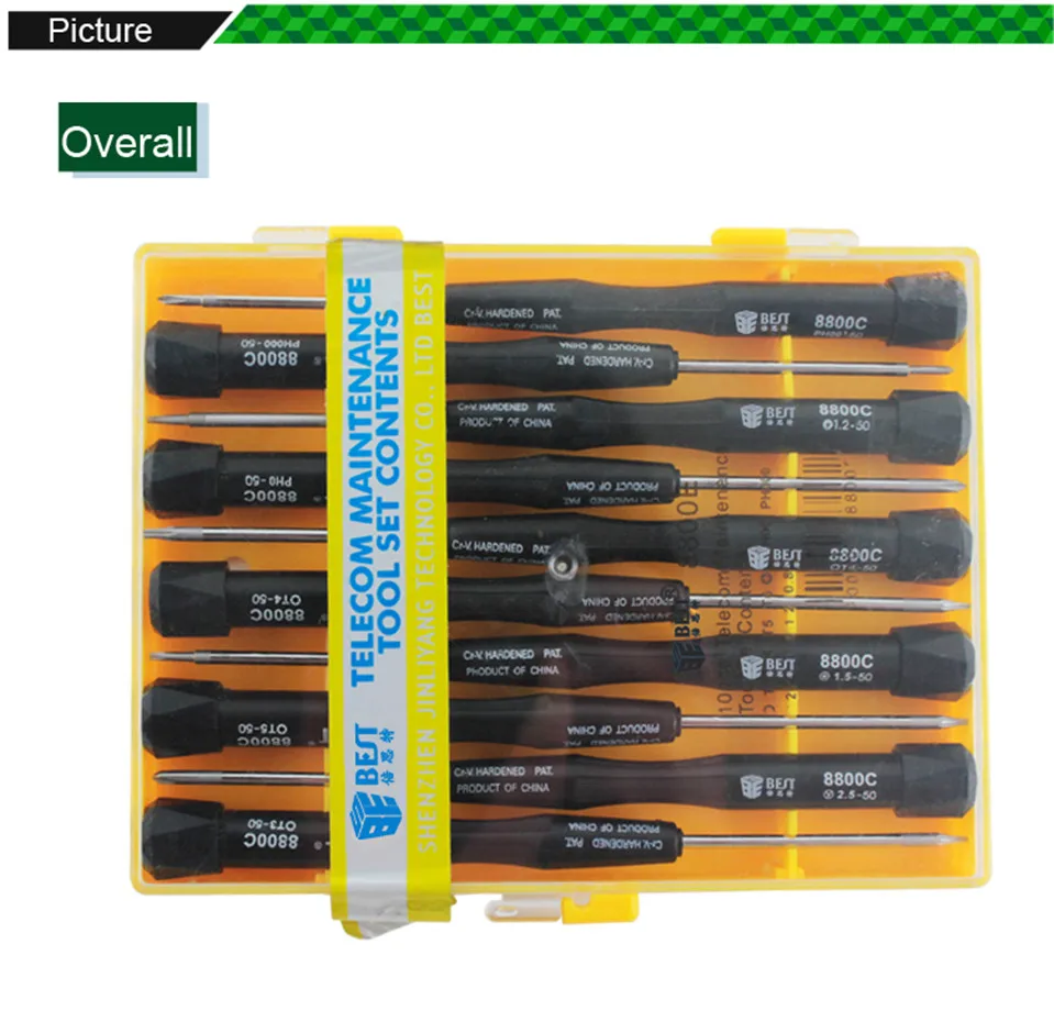

BST-8800C 10 in 1 Star Shape 1.2mm Pentalobe Precision Disassemble Screwdriver Opening Repair Tool Kits Set For Macbook iPhone