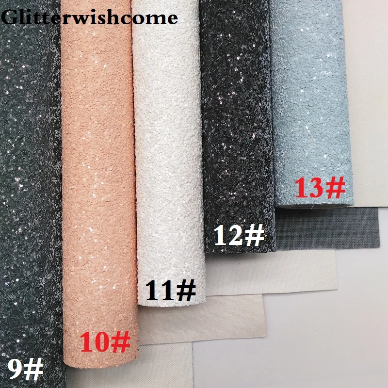 Glitterwishcome 30X134 см мини-рулон сплошной цвет массивная блестящая кожа синтетическая кожа искусственная кожа ткань винил для бантов, GM026