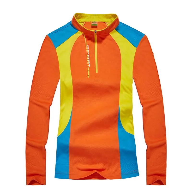 Весенне-осенние новые куртки Уличная быстросохнущая одежда с длинными рукавами WindprooWarm Влагоотводящая Легкая удобная защита - Цвет: Women orange