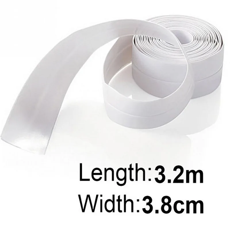 Wall Sealing Tape Waterproof Mold Proof Adhesive Tape Kitchen Bathroom 3.2mx3.8cm 1pcs adhesive patches