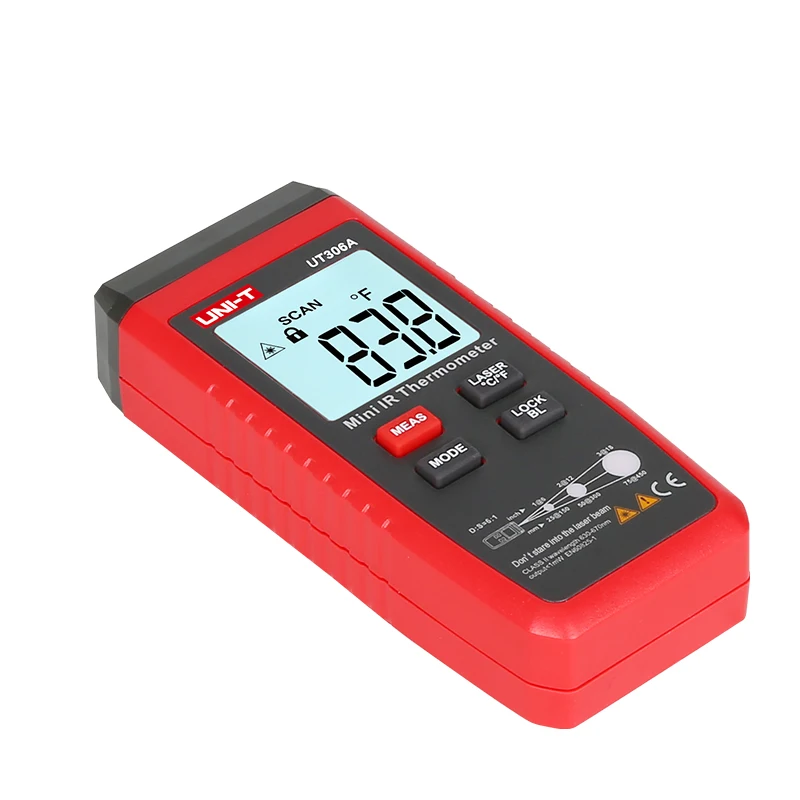 Мини ИК измеритель температуры UNI T UT306A с ЖК дисплеем C/F Select 35C ~ 300C пирометр