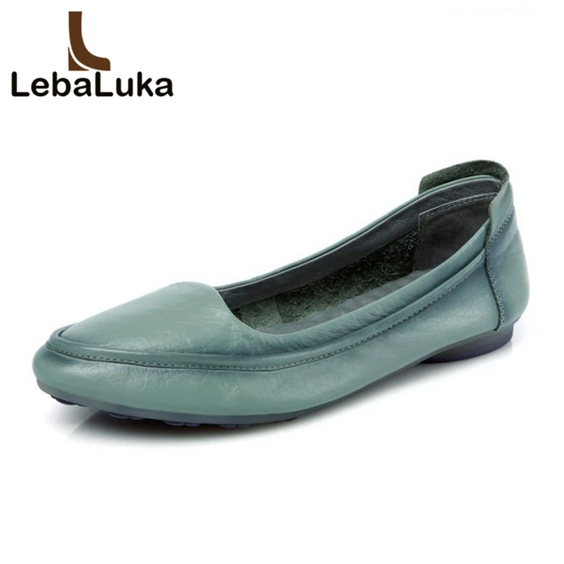 

Tuyoki 4 Colors Simple Flats Mother Shoes Women Real Genuine Leather Shoes Solid Color Office Shoes Women Footwears Size 34-40