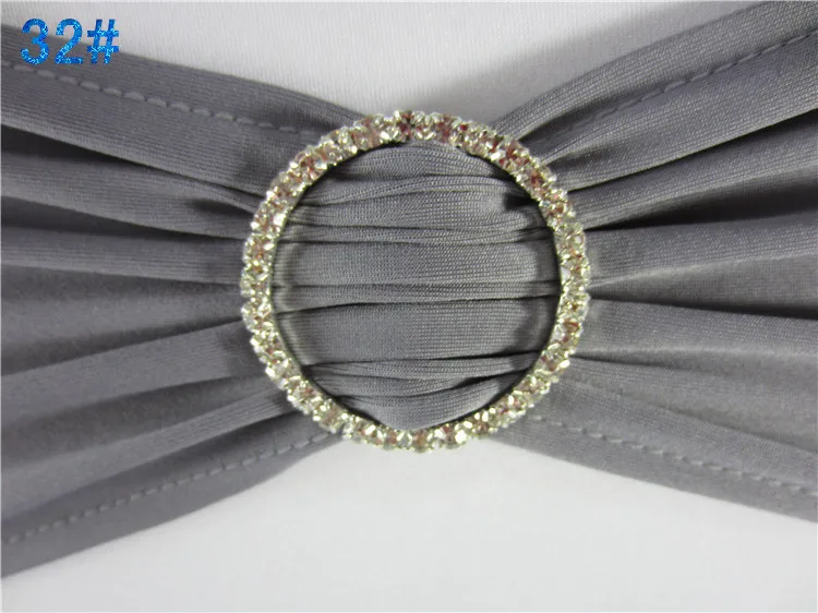 WHOLESALE PRICE DARK GRAY spandex chair bands with DIAMONDS buckle of