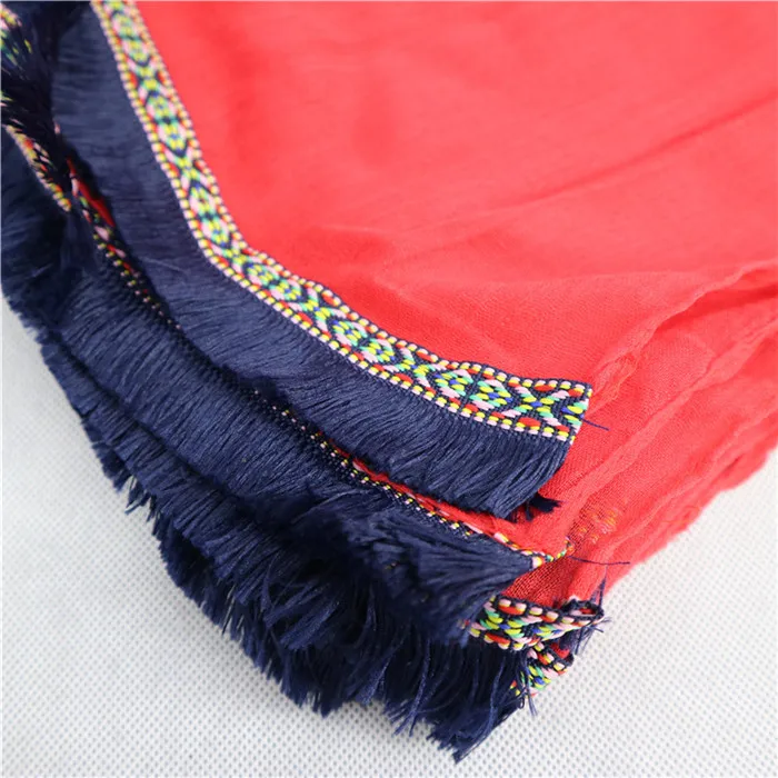 Дизайн простой шарф с кисточками весна лето вискоза хиджаб для женщин легкие и мягкие шарфы