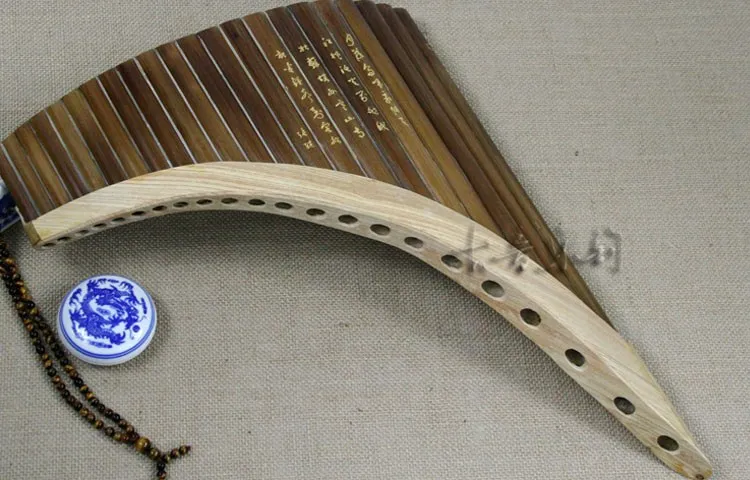 Ручной работы панфлейта 22 трубы Профессиональный Бамбуковый флейта xiao деревянный духовой музыкальный инструмент Panflutes dizi с кожаными сумками C/G ключ