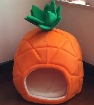 

Creative Pineapple Dog House Cotton Dog Bed Small Pet Bed Teddy Dog Yurt Hand Wash Machine Wash Foldable Dog Beds free shipping