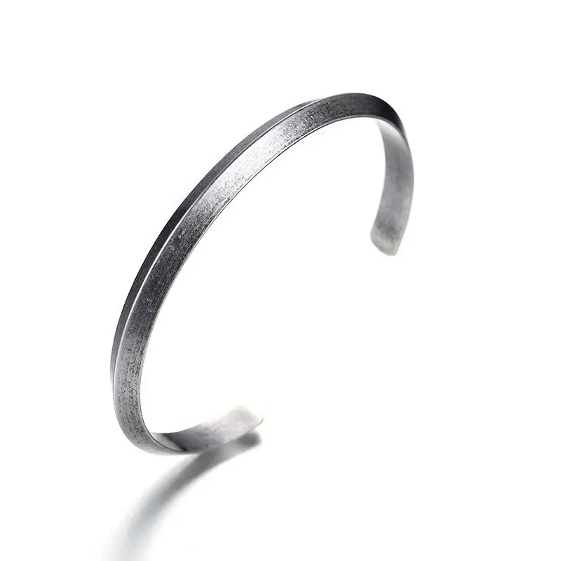 Vnox Простой Браслет-манжета и браслет для Для женщин Для мужчин Классические Винтаж Дизайн Нержавеющая сталь ювелирные изделия
