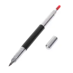 Двойной конец Sharp Вольфрам сталь Совет Scriber перо керамика стекло в виде ракушки металлическая конструкция разметочный инструмент 137 мм