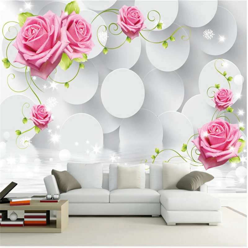

beibehang roses 3d murals for Living room entrance wall paper background painting background photo wallpaper Home Decoration