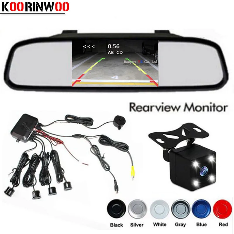Koorinwoo Car Video Reverse Parking Sensor Kit Connect Rear view Camera
