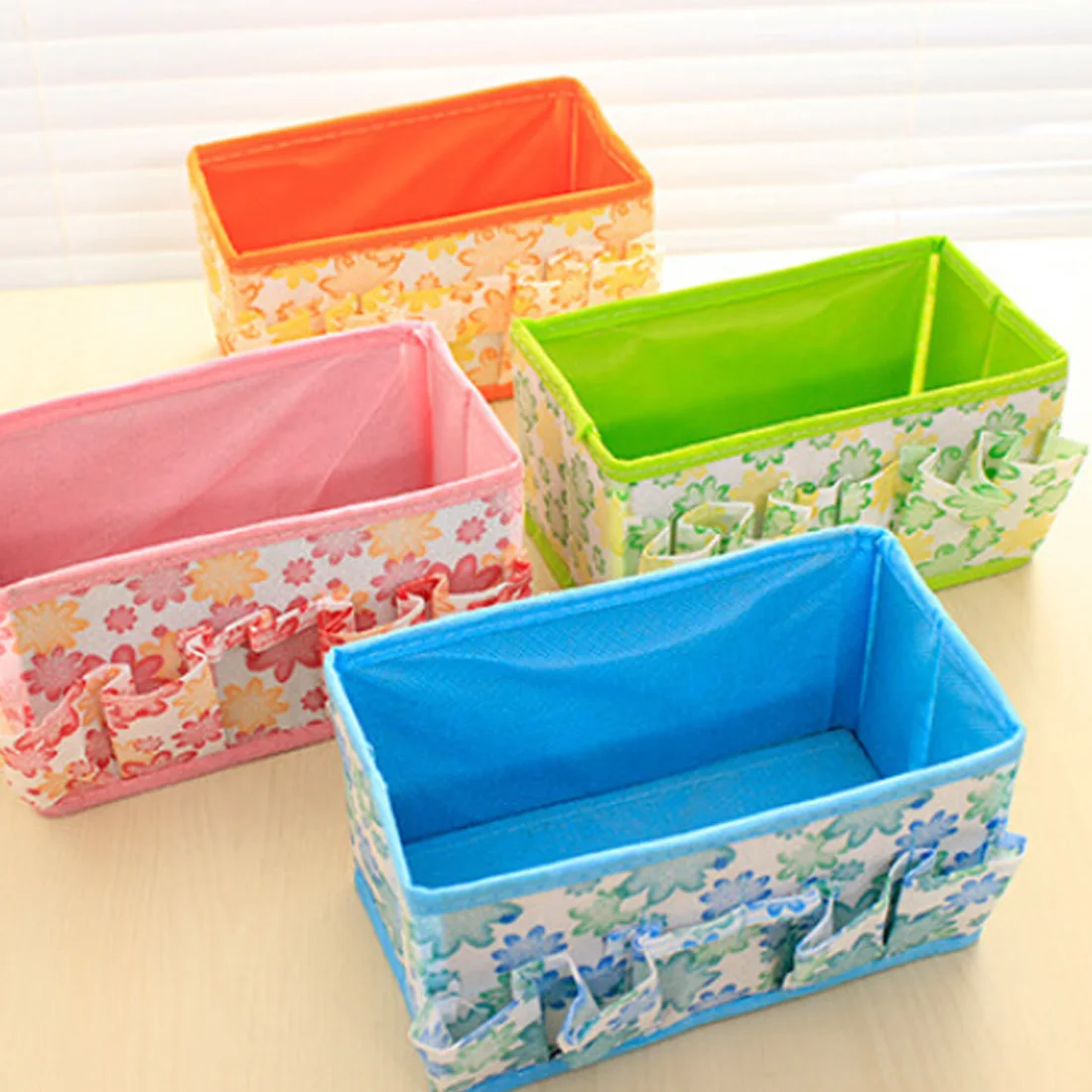 

Great Cheap Green/Blue/Purple/Pink/Orange Multifunction Beauty Flower Folding Makeup Cosmetic Storage Box