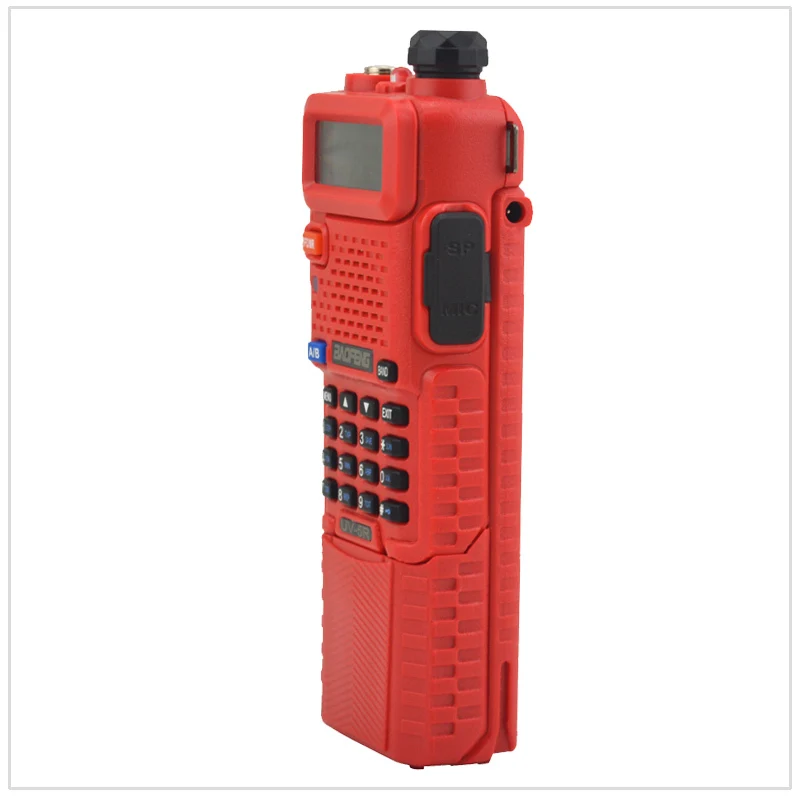 long range walkie talkies 1000 miles baofeng radio dualband UV-5R Red walkie talkie 136-174/400-520MHz two way radio w/ free earpiece and 3800mAh Li-ion battery waterproof walkie talkies