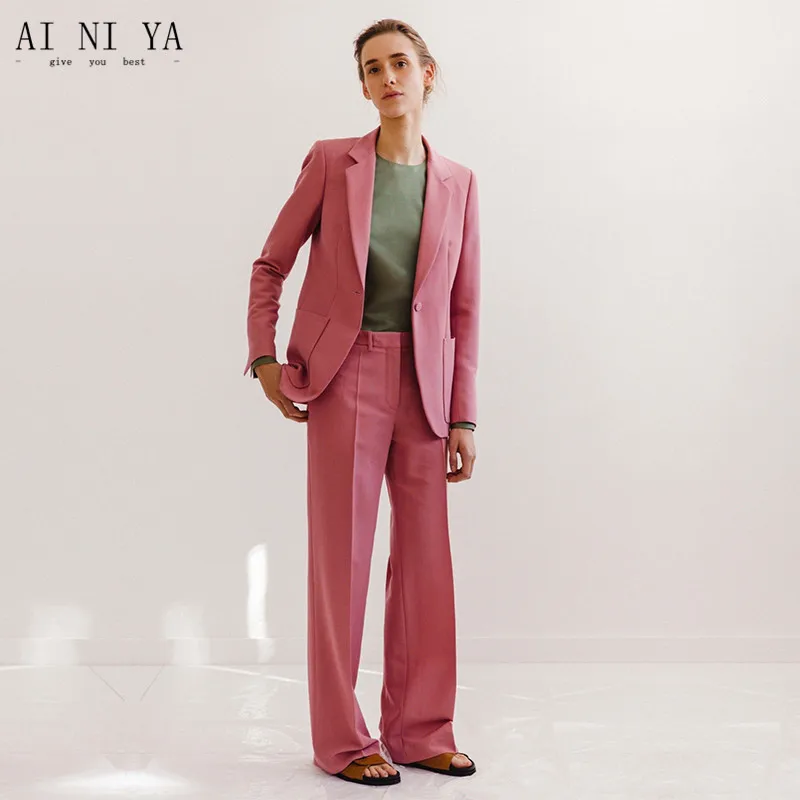 pink gingham trouser suit