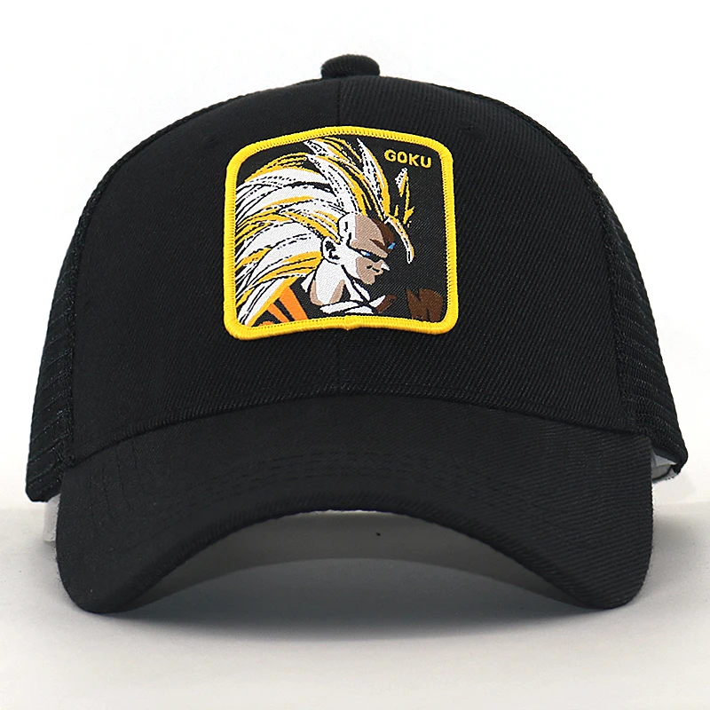 

Unisex Fashion Dragon Ball mesh baseball cap for summer cotton adjustable embroidery cartoon snapback hat hip hop caps