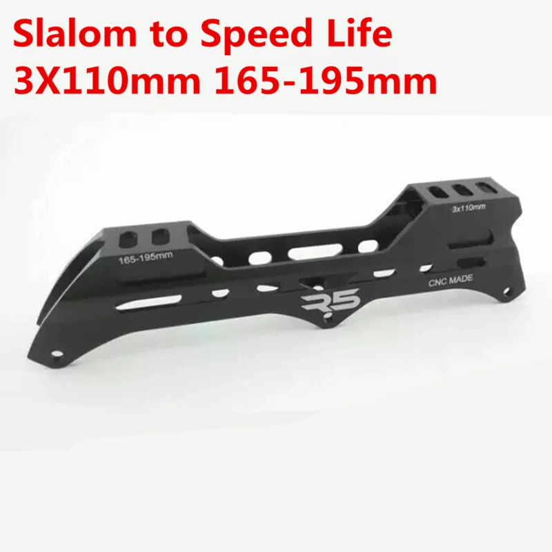 Slalom Boot 용 인라인 스피드 스케이트 프레임베이스, 165mm ~ 195mm 장착 거리, 3X110mm 휠, CNC 합금 고품질