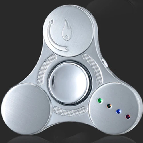 1PC Electric Lighter USB Rechargeable Hand fidget spinner Metal Tri
