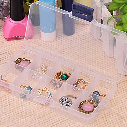 

Transparent 10/15/24 Compartment Jewelry Storage Box Detachable Earrings Necklace Ring Bracelet Storage Case Organizer Box