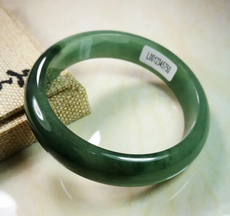 

VERY FINE RARE NATURAL DARK GREEN JADEITE stone BRACELET BANGLE