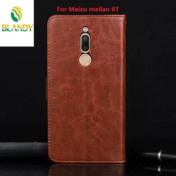 

10pcs/lot for Meizu meilan 6T Book Style Crazy Horse Lines Leather Wallet Case with Card Slots for Meizu MX6
