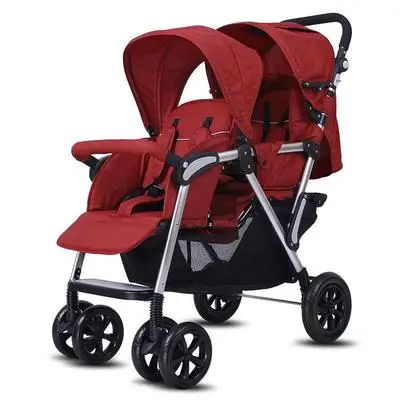 

Twin baby strollers sit high and rear view baby stroller light double baby second child stroller reclining fold