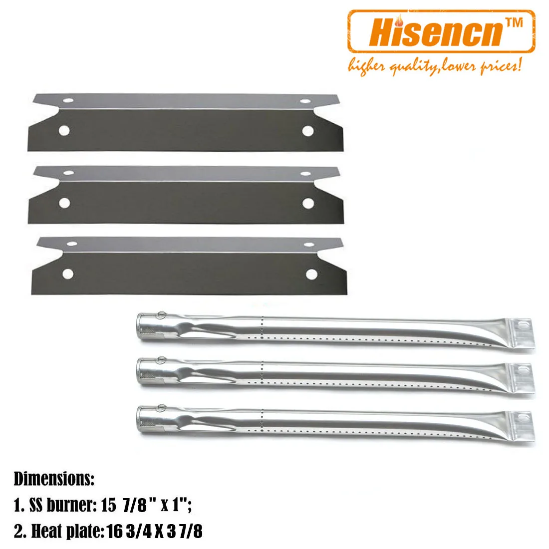 Hisencn Outdoor BBQ Parts Burners & SS Heat Plates Burner Cooking