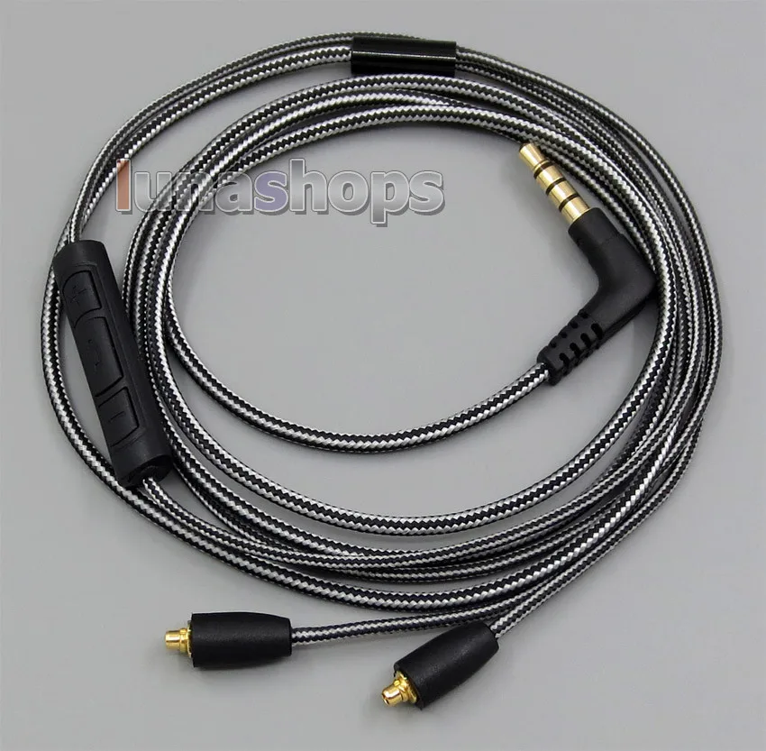 

LN005081 Black And White + Mic Remote Earphone Cable For Shure se215 se315 se425 se535 Se846