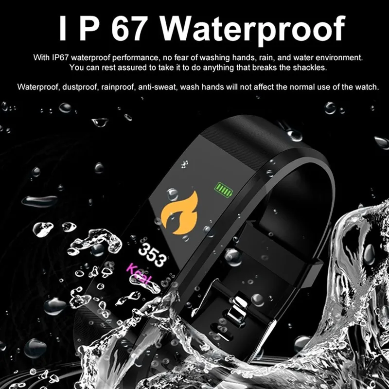 Смарт-браслет Smartch ID115 PLUS с функцией сердечного ритма Bluetooth смарт-браслет 0 96