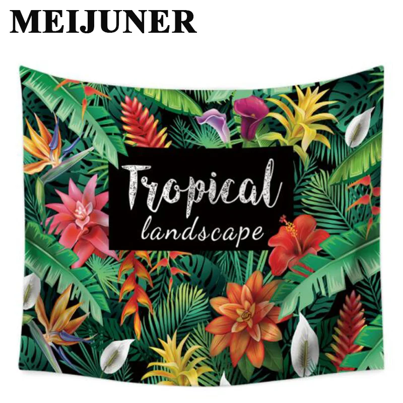 

Meijuner Plant Leaves Hanging Wall Tapestry Bohemian Throw Bedspread Landscape Tropical Tapestry Home Room Slipcover Decor MJ127
