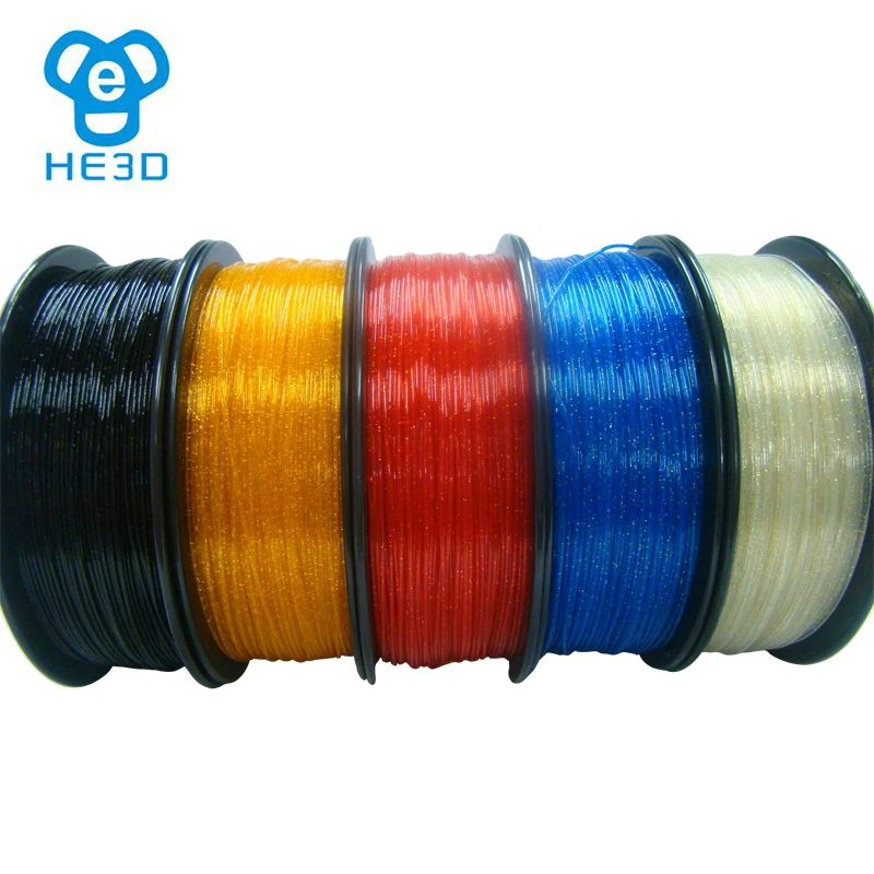 Consumíveis da Impressora Brilhante e Glitter Filamentos para 3d Twinkling Vermelho Transparente Brilhante T-azul Preto 335 Metros He3d 1.0 kg
