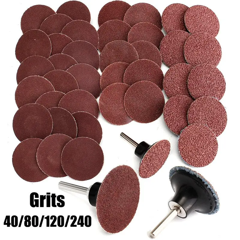

40+1 Mix 40/80/120/240 Grits 2" Roloc Type R Sanding Abrasive Disc Mandrel Lock